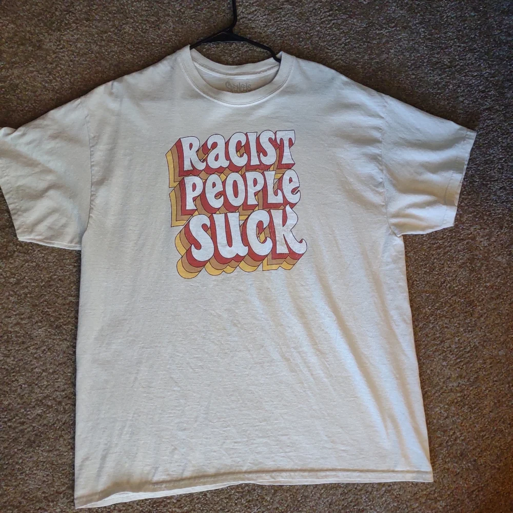 Racist People Suck Graphic Unisex Tee Shirt XL - Picture 4 of 5